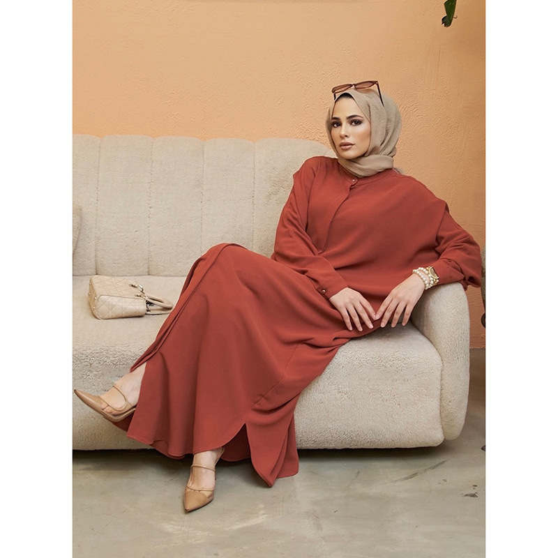 Abaya Robe mode musulmane Robe Abaya Ramadan dames à manches longues Robe islamique moyen-orient Abayas femmes vêtements sans Hijab