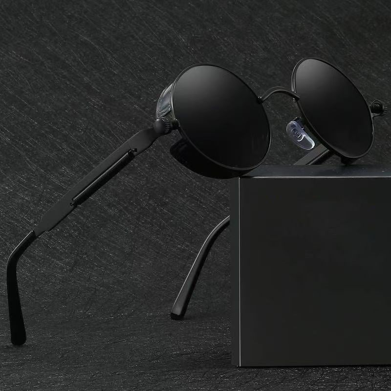Lunettes de soleil steampunk classiques pour hommes et femmes, monture ronde en métal rétro, lunettes de soleil UV400
