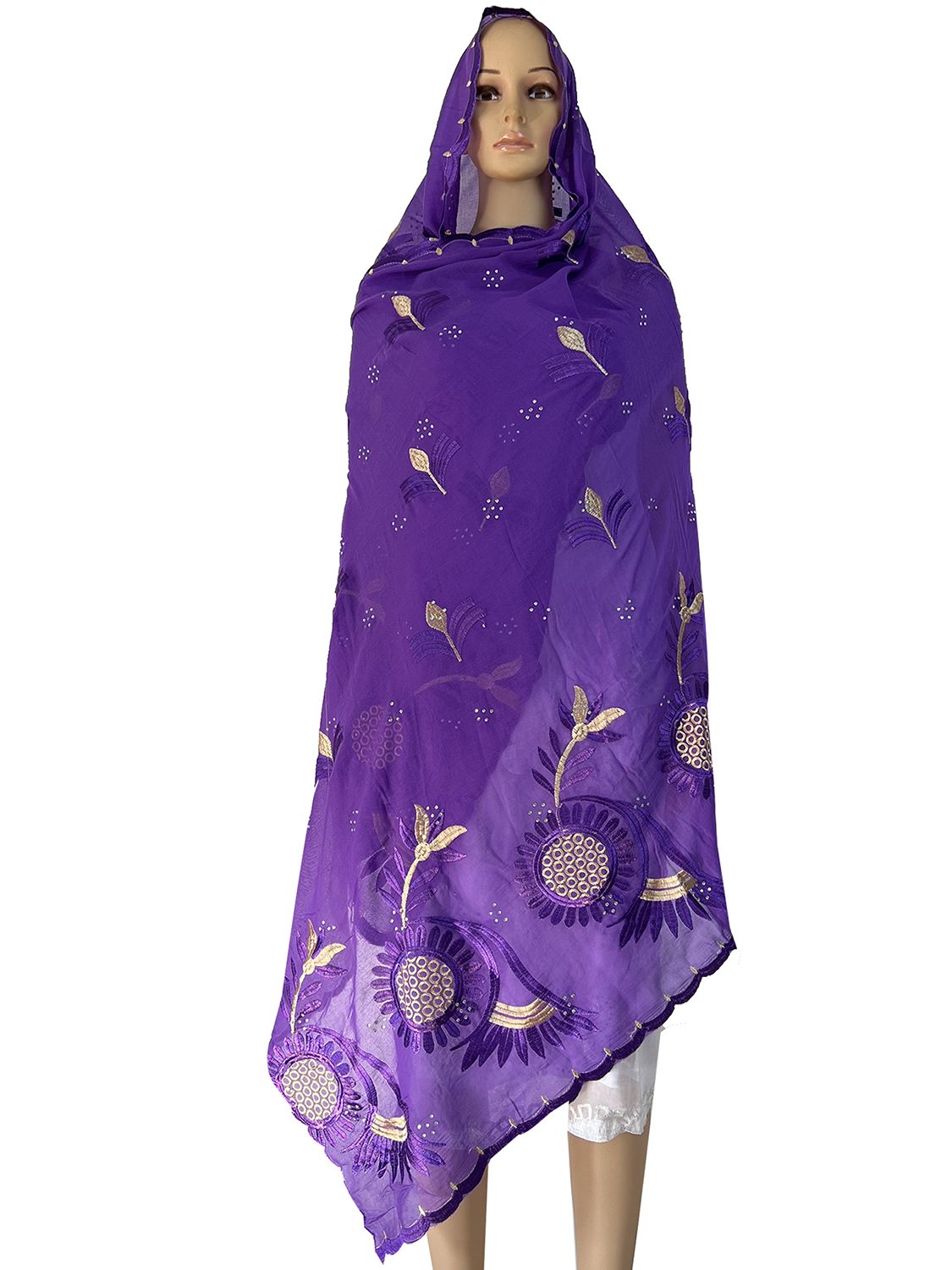 Écharpe en Coton Brodé pour Femme Musulmane, Hijab Africain, Islam, Pashmina, Turban de Sauna, Châles, Nouvelle Collection 2024