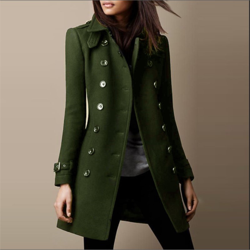 Automne hiver nouveau élégant femmes veste manteau mode laine noir à manches longues Double boutonnage ample Streetwear femmes manteaux veste