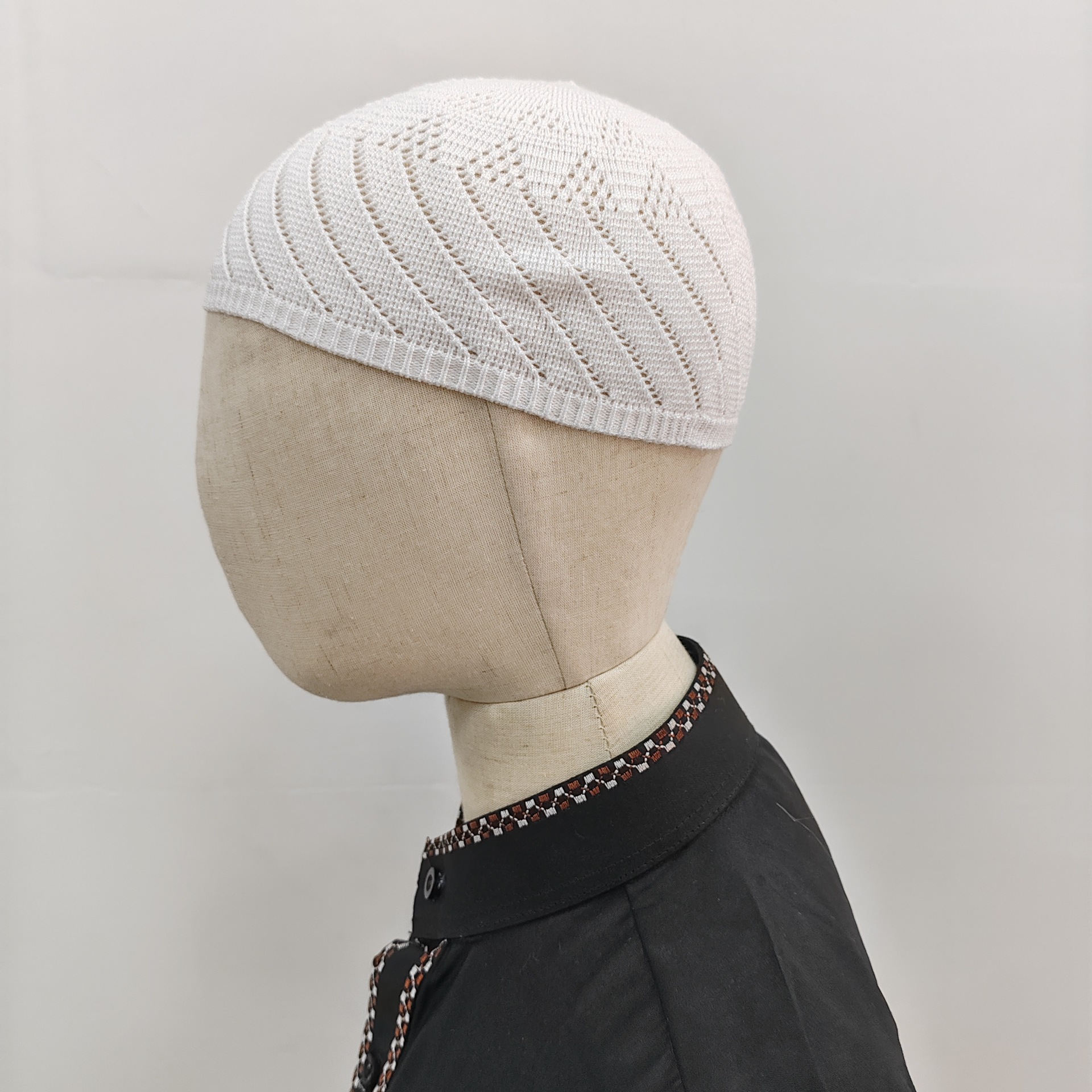 Chapeau de prière islamique tricoté pour homme, bonnet musulman, foulard, bonnet de Ramadan, casquette juive, bonnet islamique turc, chapeau arabe