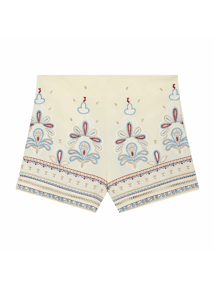 Ensembles brodés bohèmes pour femmes, élégants ensembles amples pour femmes, t-shirts à manches courtes, shorts à jambes larges, ensembles tendance pour l'été