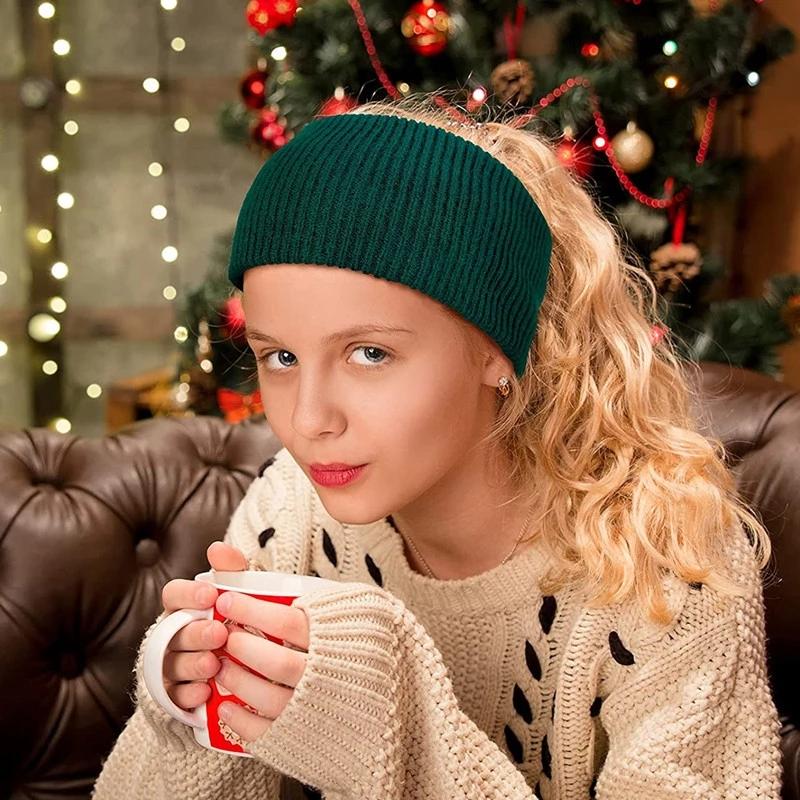Large bandeaux pour femmes filles hiver chaud Turban bandeau tricoté élastique bandeau banane laine oreille Wamer cheveux accessoires