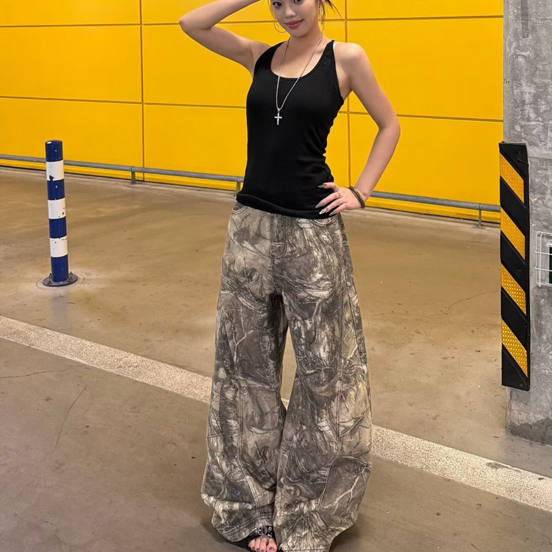 Jean baggy gothique pour femmes, style Y2K américain des années 2000, broderie, pantalon en jean vintage Harajuku, denim oversize, automne