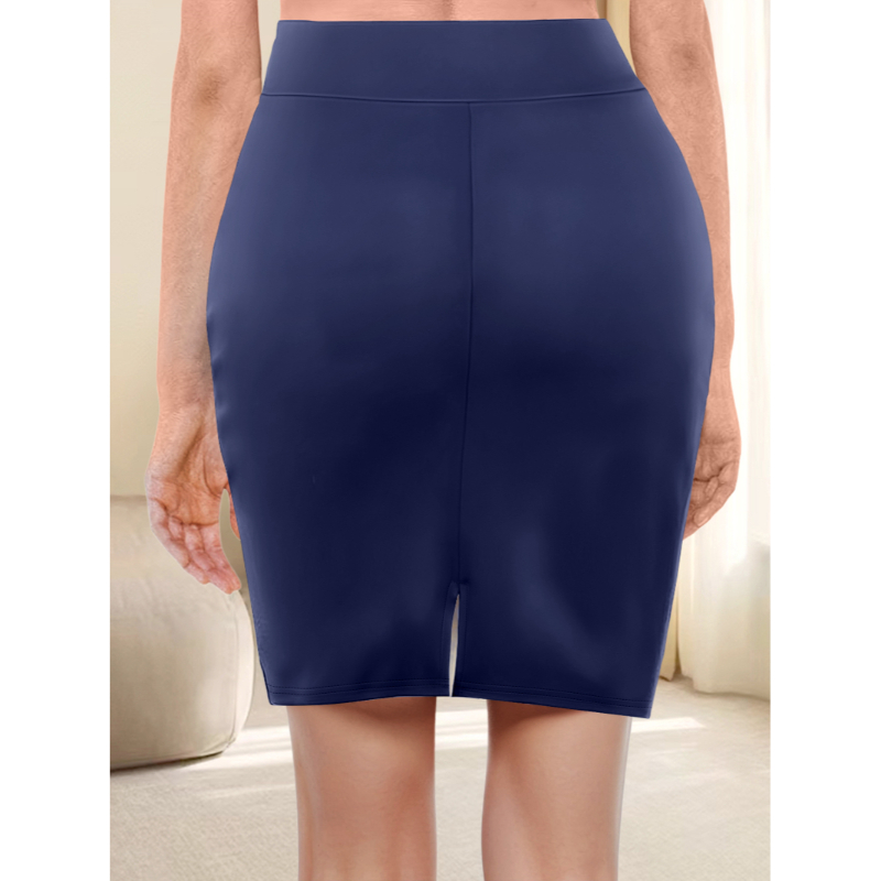 Jupe femme Style lieu de travail haute élasticité paquet jupe de hanche décontracté banlieue dames lait soie couleur unie demi jupe moulante