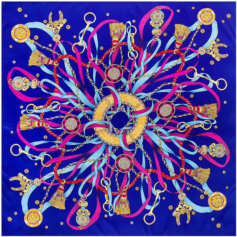 130*130 cm 100% sergé foulard en soie femmes luxe chaîne impression plage châle carré Bandana foulard Femme Fourlard Echarpes étoles