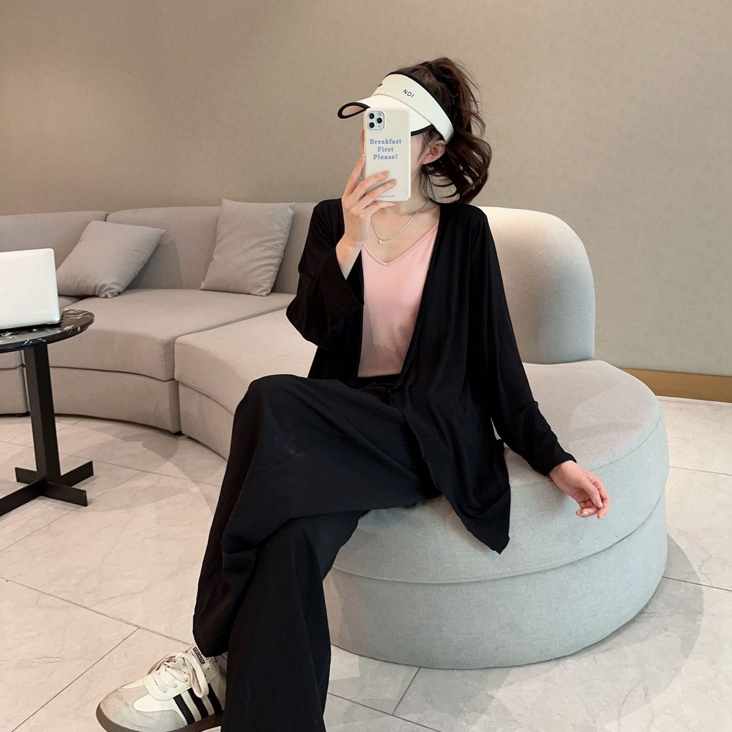 Cardigan Fin à Manches sulfpour Femme, Vêtement Irrégulier, Résistant au Soleil, Assressentià tous les Médicaments, Été