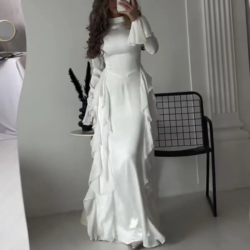Robe Longue à Lacets pour Femme Musulmane, Kaftan Marocain, Abayas de Soirée Eid, Jalabiya, Islam, Éducatif, Arabe, Dubaï, Maxi, Ramadan