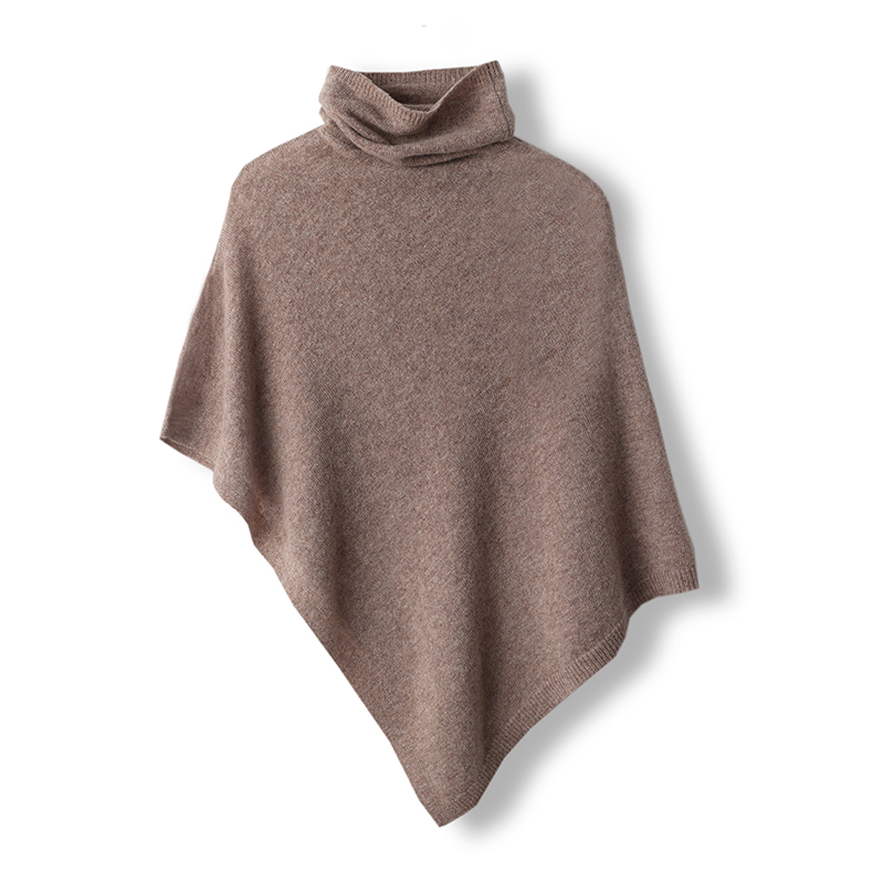 Cape châle en laine mérinos avec manches chauve-souris, pull à col roulé, pashmina, 100% laine, tout doux, chaud, Wollen irrégulier, Everak