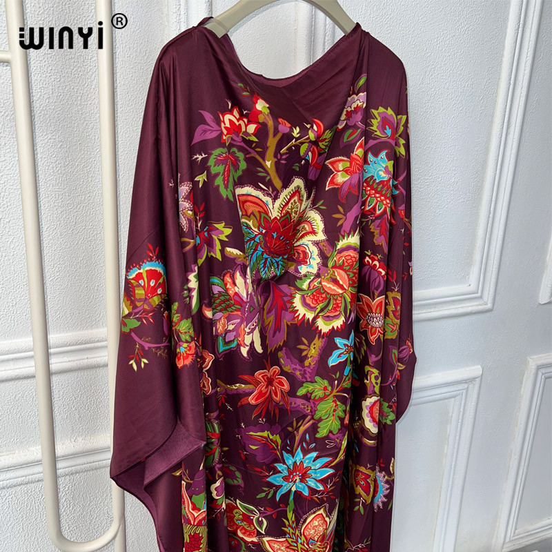 Robes africaines WINYI pour femmes, mode bohème, kaftan imprimé, robe maxi de plage, abaya Dubaï pour femmes musulmanes, robes de soirée 2024