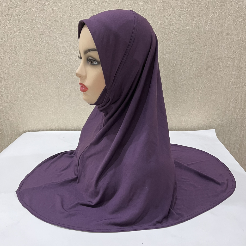 H302 adolescentes plaine hijab musulman avec partie de menton qualité supérieure amira tirer sur écharpe islamique vente chaude foulard ramadan prier chapeau
