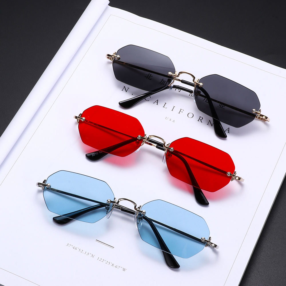 Lunettes De soleil carrées sans bords De luxe pour hommes et femmes, marque De styliste, dégradé sans cadre, mode Vintage en métal Oculos De Sol