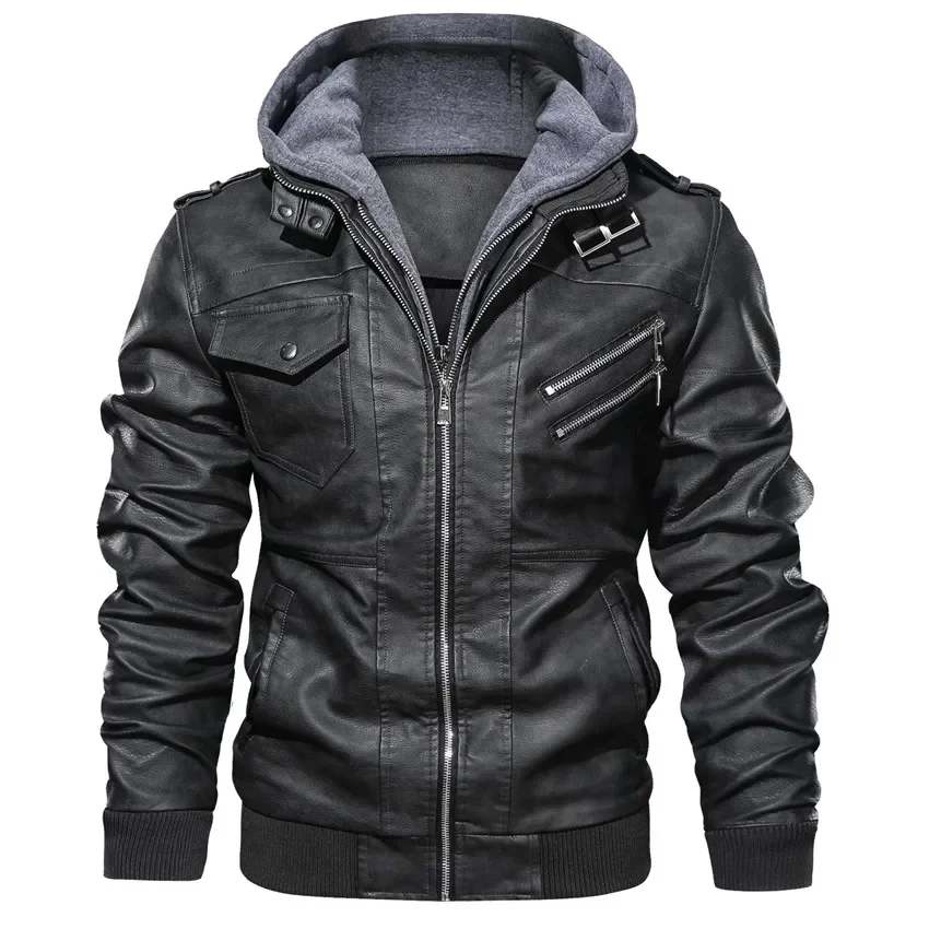 Vestes en cuir pour hommes personnalisables automne décontracté moto veste en polyuréthane Biker manteaux en cuir marque vêtements costume vestes taille ue