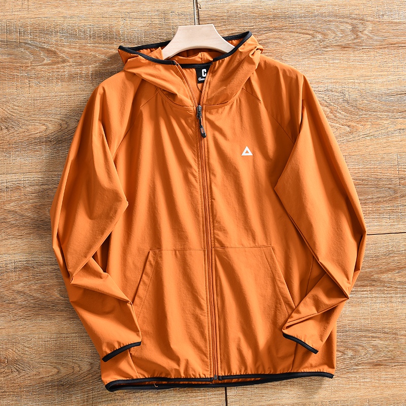 Veste d'extérieur pour homme, décontractée, printemps, douce, coupe-vent, protection solaire, séchage rapide, coupe standard, polyester, fibre d'ammoniac