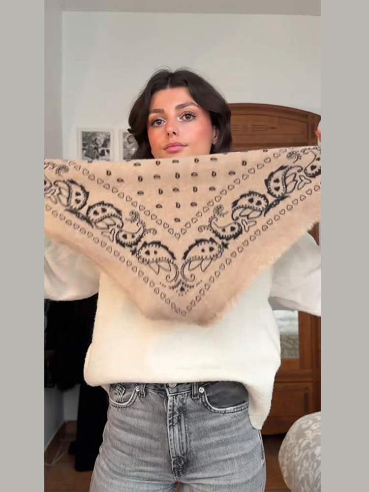 Foulard carré imprimé décontracté pour femme, bandana polyvalent, bandeau, foulard de cou, accessoire de sac, accessoire féminin 2026, vêtements d'extérieur hip-hop pour femme