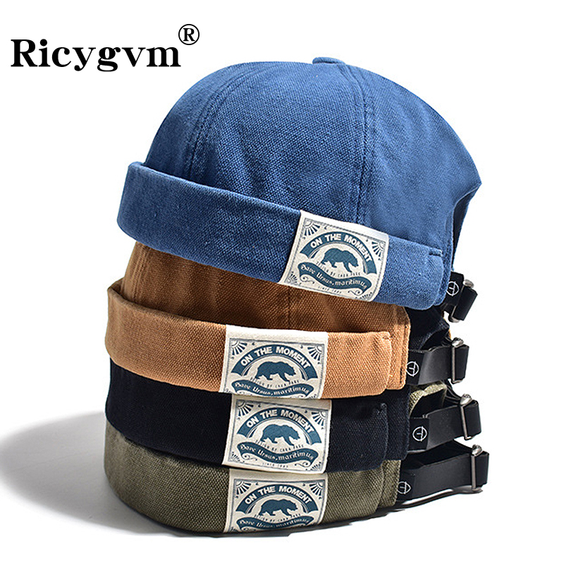 Casquette melon pour hommes et femmes, bonnet propriétaire sans bord, bonnet coréen, streetwear, hip hop, crâne, document solide, docker, mode