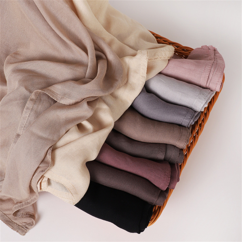 Ramadan couleur unie grande taille coton rayonne Hijab écharpe femmes musulman foulard enveloppes châles Femme Musulman bandeau Turban islamique