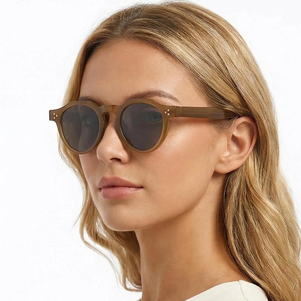 Lunettes de soleil de luxe petites pour hommes et femmes, style rétro rond, classiques, pour la conduite en extérieur et les voyages, protection UV400