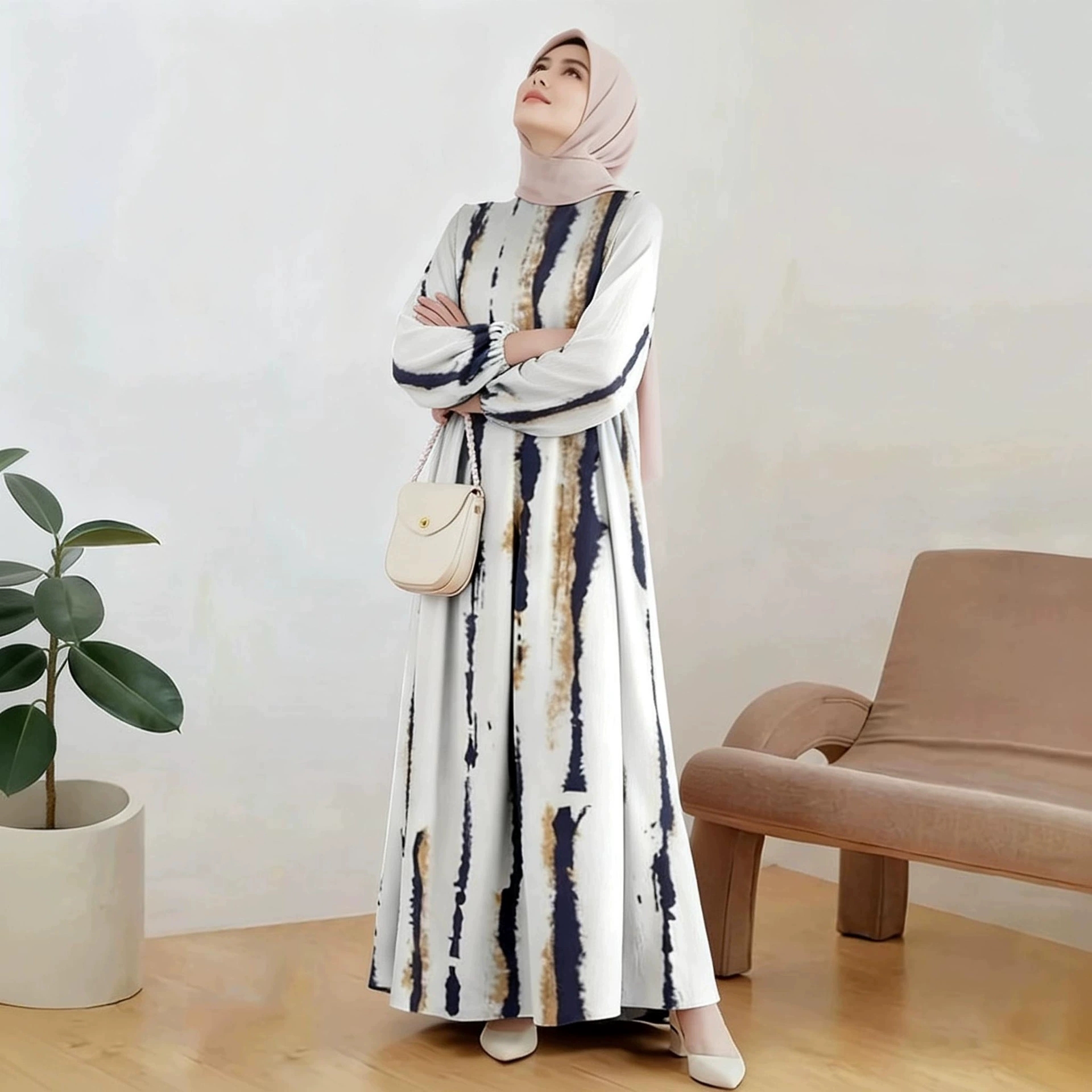 Abayas en coton pour femmes musulmanes, robe ample Dashiki à manches chauve-souris, robe femme