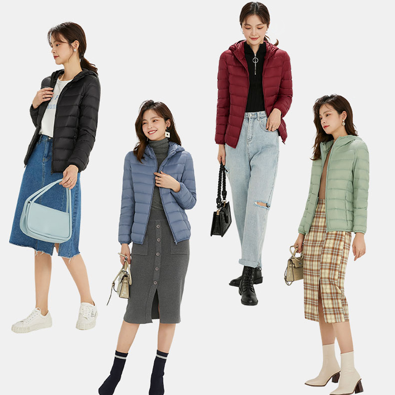 Doudoune à capuche ultralégère pour femme, manteau chaud, parka femme, vêtements d'extérieur portables, coupe-vent matelassé, hiver