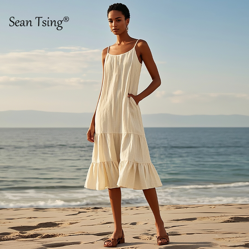 Robes en mousseline 100% coton pour femmes, vêtements d'été décontractés style gâteau, vêtements féminins