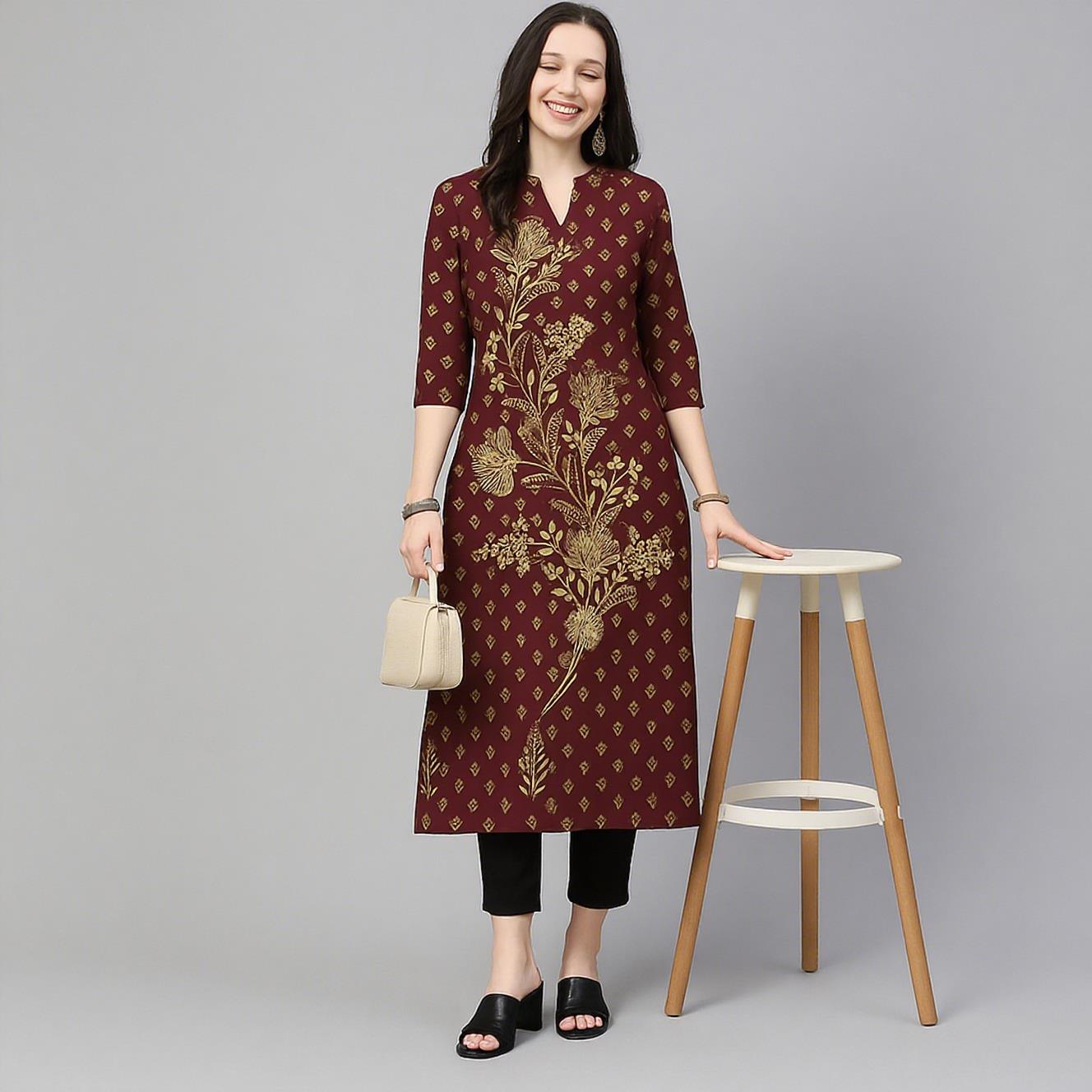 Femmes musulmanes Kurt à la mode et élégant Tube droit décontracté motif paon nouvelle robe confortable Islamitische Dames Kleding