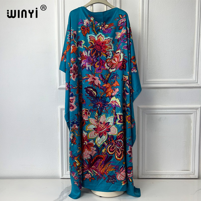 Robes africaines WINYI pour femmes, mode bohème, kaftan imprimé, robe maxi de plage, abaya Dubaï pour femmes musulmanes, robes de soirée 2024