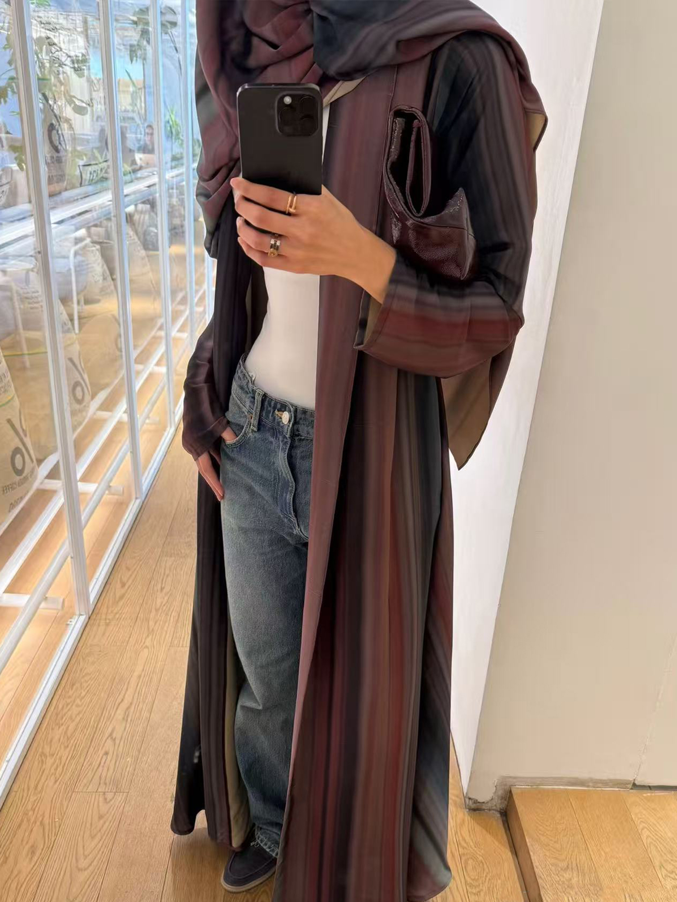 Robe arabe à manches longues pour femmes, ample, élégante et digne, dégradé de couleur, à la mode du moyen-orient, livrée avec un foulard