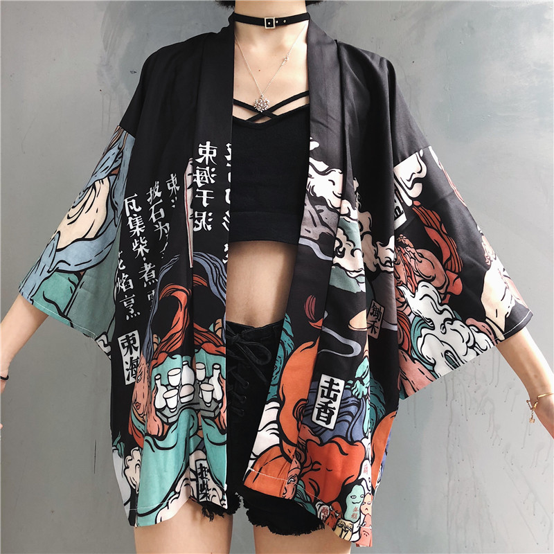 Kimono japonais pour femme, cardigan d'été traditionnel, yukata cosplay 2026, obi féminin, streetwear japonais, chemise haori, vêtements