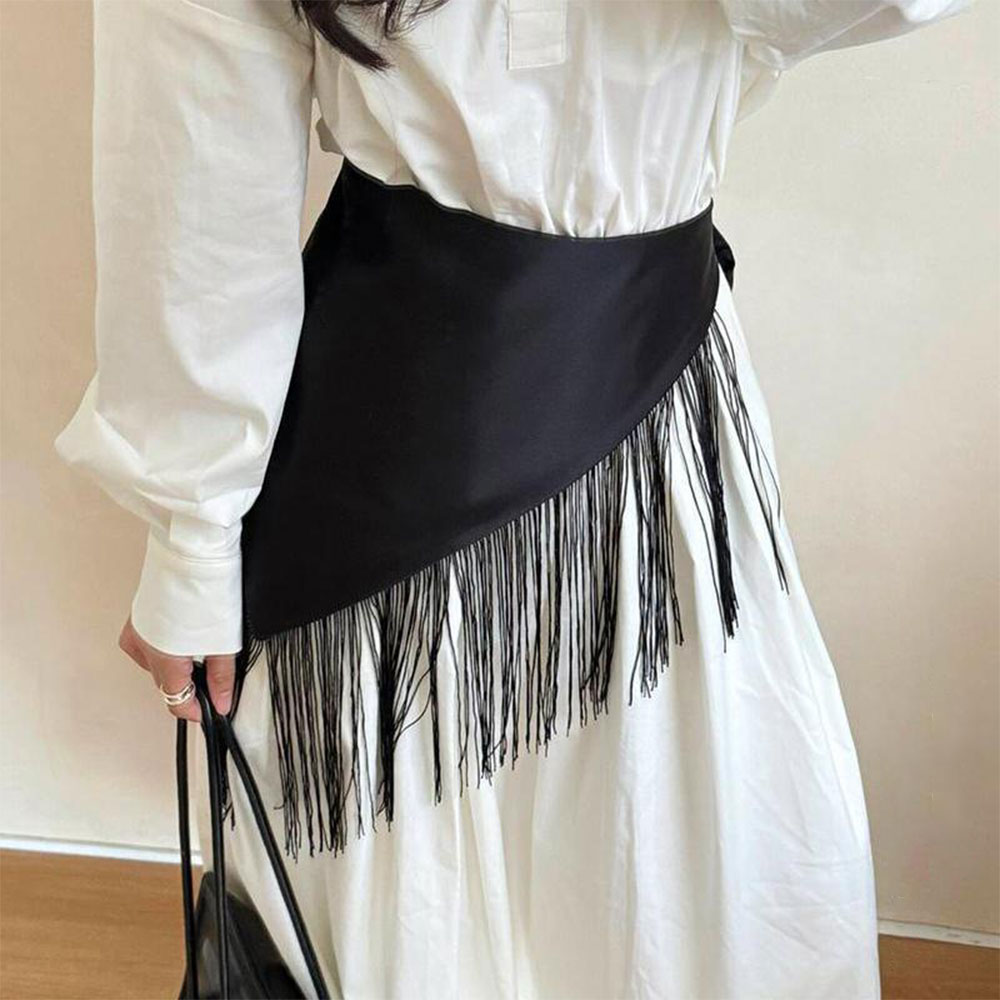 Ceinture large bohème, ceinture corset, ceinture de robe à nouer avec foulard triangulaire, accessoires de décoration pour manteau, ceinture décorative à pompons, ceinture de couverture de taille