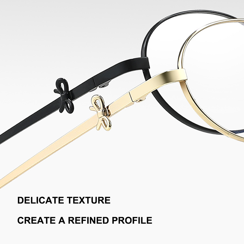 Lunettes ovales ultralégères en métal, monture élégante avec nœud papillon, lunettes pour femmes, Design de luxe rétro