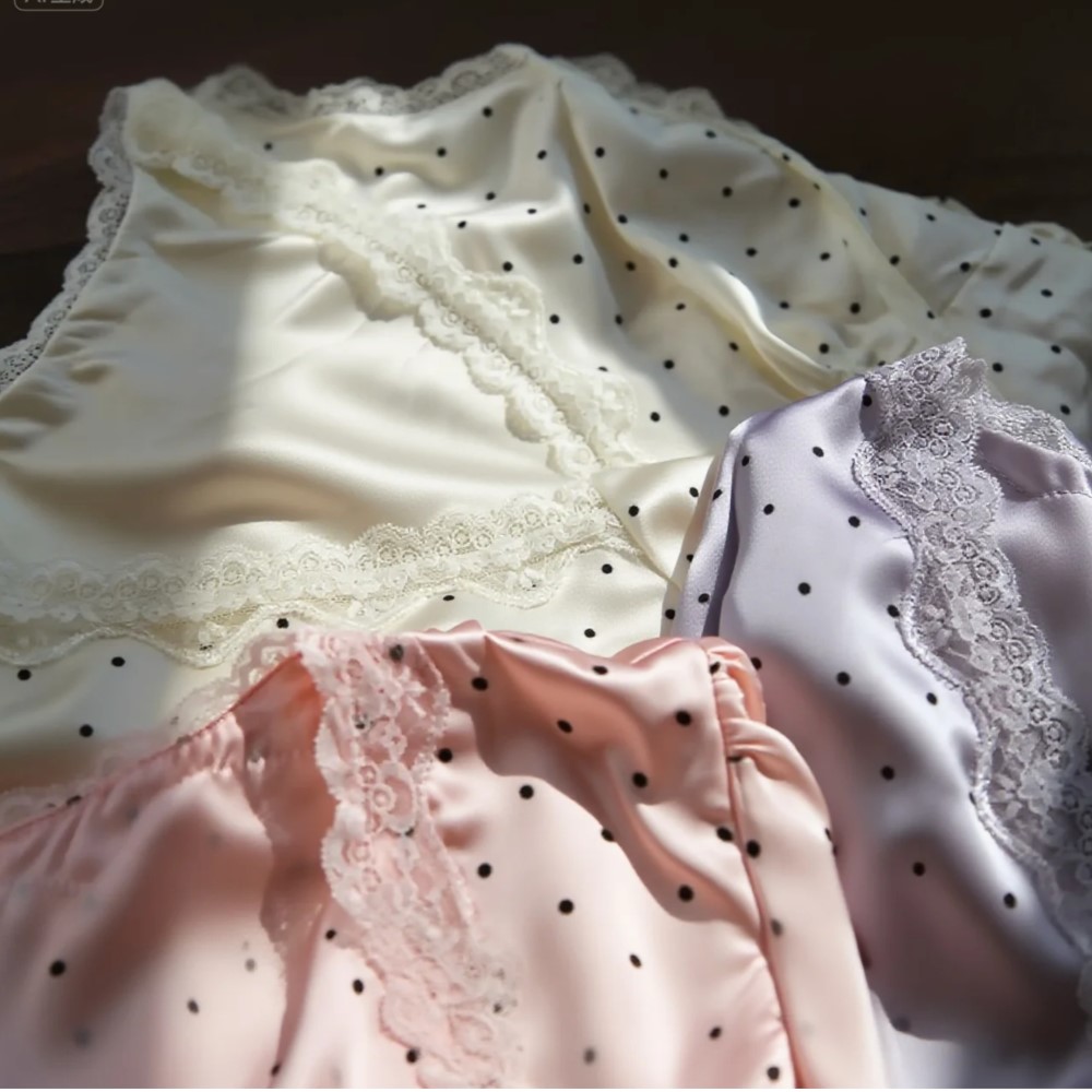 Robe MIDI en dentelle pour femmes, col en v, manches courtes, soirée, imprimé à pois violets, été, 2025