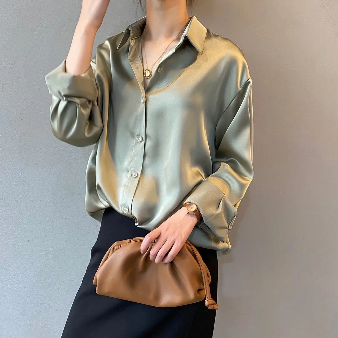 Chemisier vintage à manches longues pour femmes, chemises pour femmes, vêtements pour femmes, automne, 2024