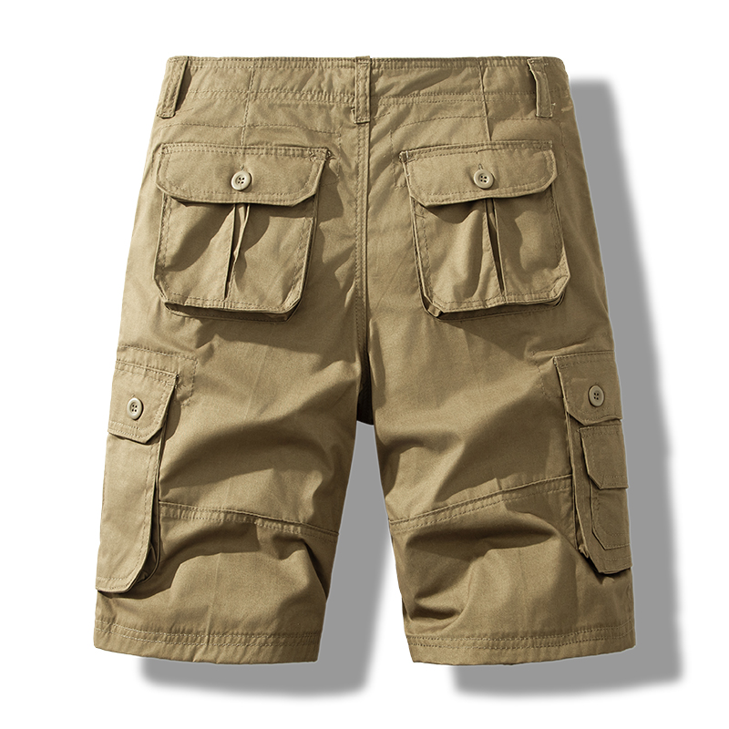 Short de sport pour hommes, Cargo, grande taille, Bermuda, demi-pantalon, en coton, ample, droit, pour course à pied, Gym