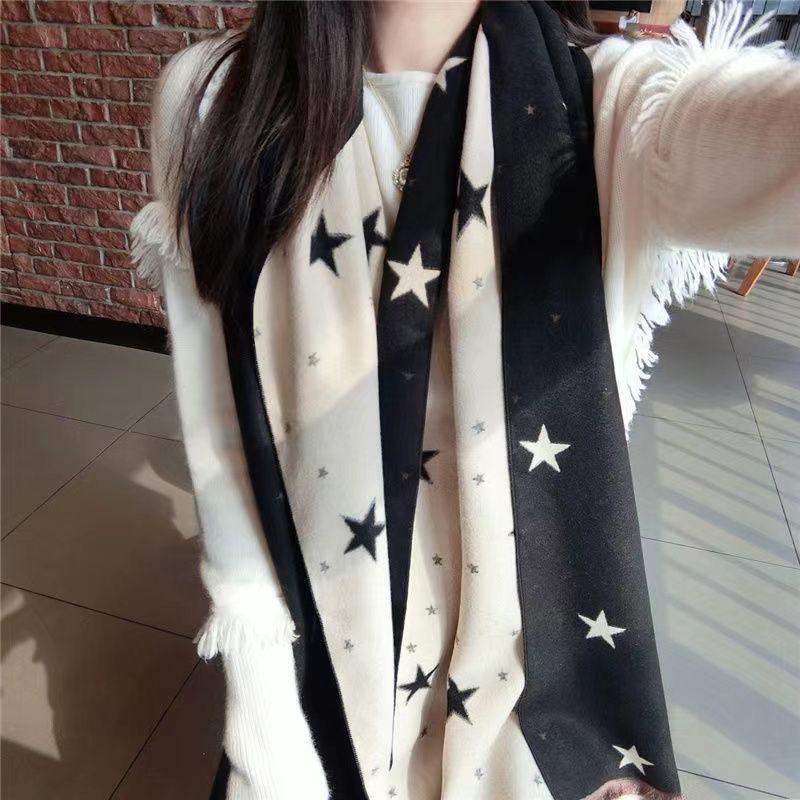 Écharpe punk gothique unisexe, foulard de la présidence Y2k, Streetwear pour femmes, glands Grunge, Hip Hop, Harajuku, impression d'étoiles, automne, nouveau, 2025