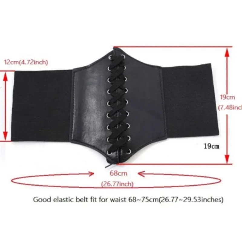 Ceinture Corset gothique pour femmes, mode PU, broderie de fleurs, ceinture amincissante, Vintage, noire, large, pour filles