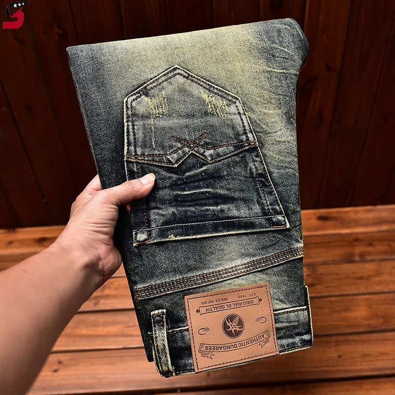 Jean doux de luxe pour hommes, nouveau Design d'automne, pantalon extensible, coupe cintrée, élégant, Business, décontracté, garde-robe, pantalon essentiel