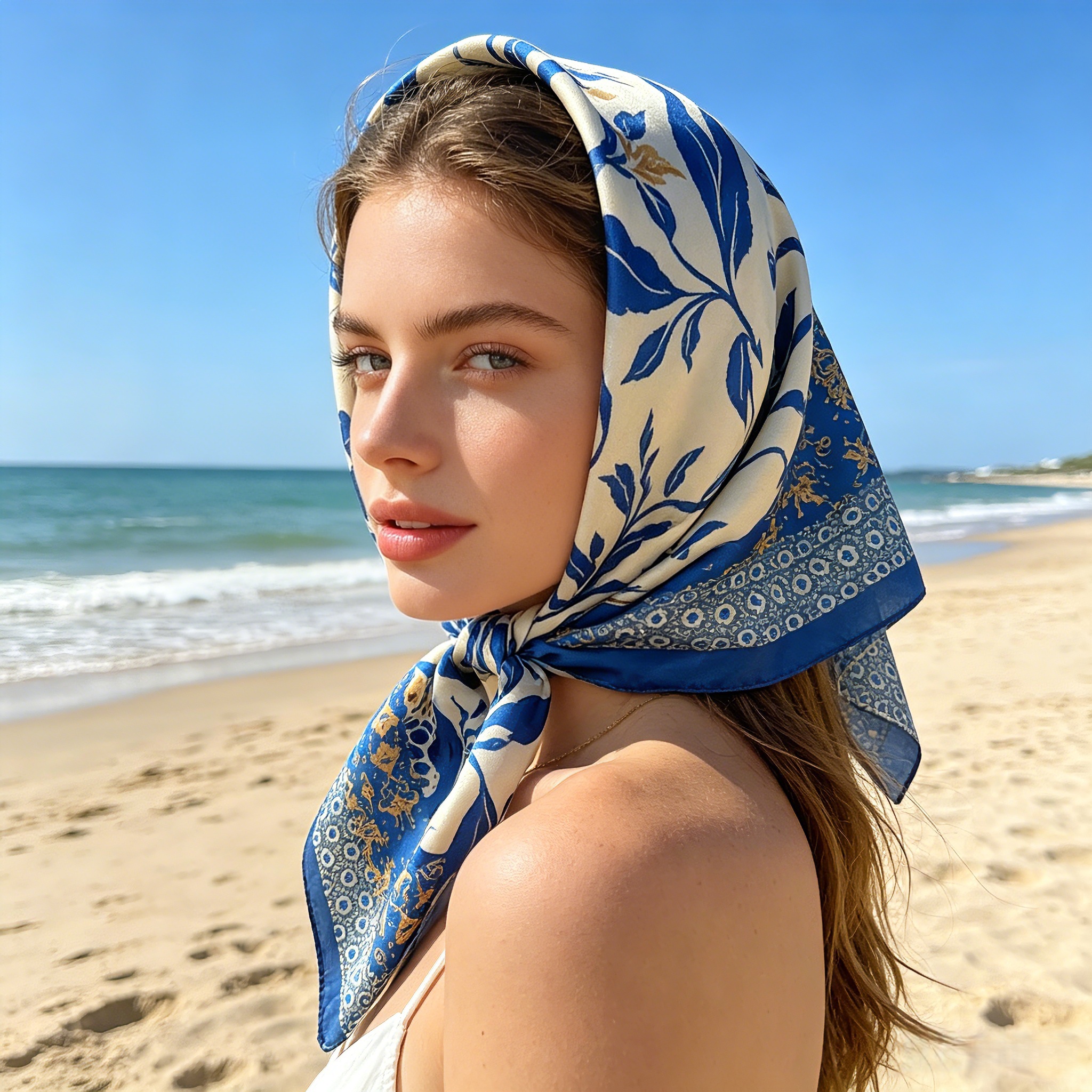 Nouveau Foulard en Satin 2026 pour Femme, Imprimé, Bandana, Petit Cache-cou, Hijab, Châle Carré pour Femme et Fille