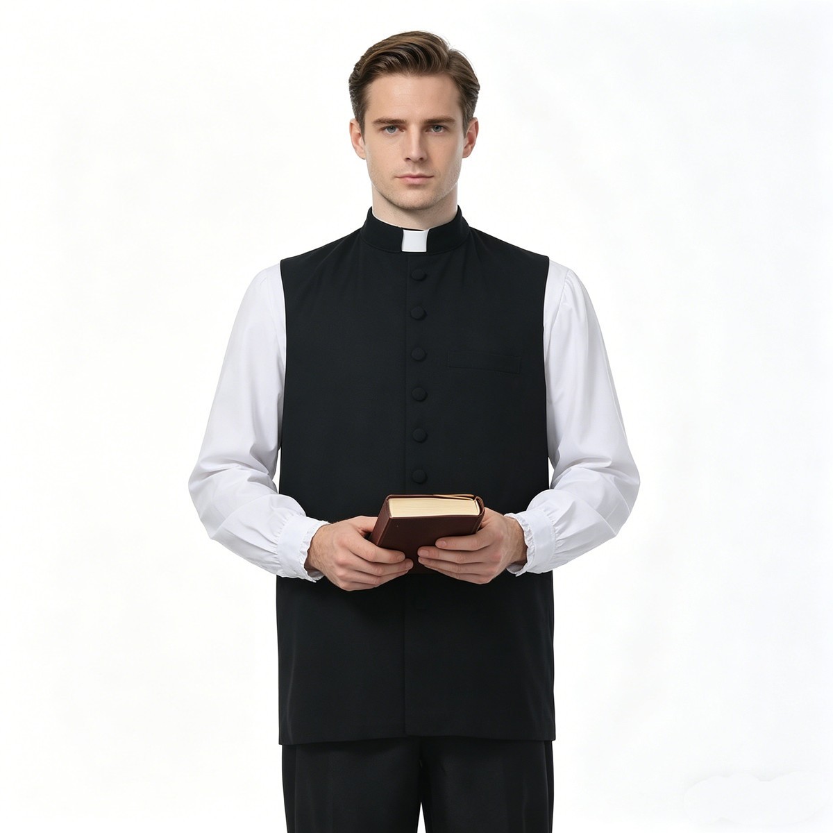 Veste de clergé pour homme, veste de pasteur catholique, gilet de prédicateur, veste de clergé pour homme