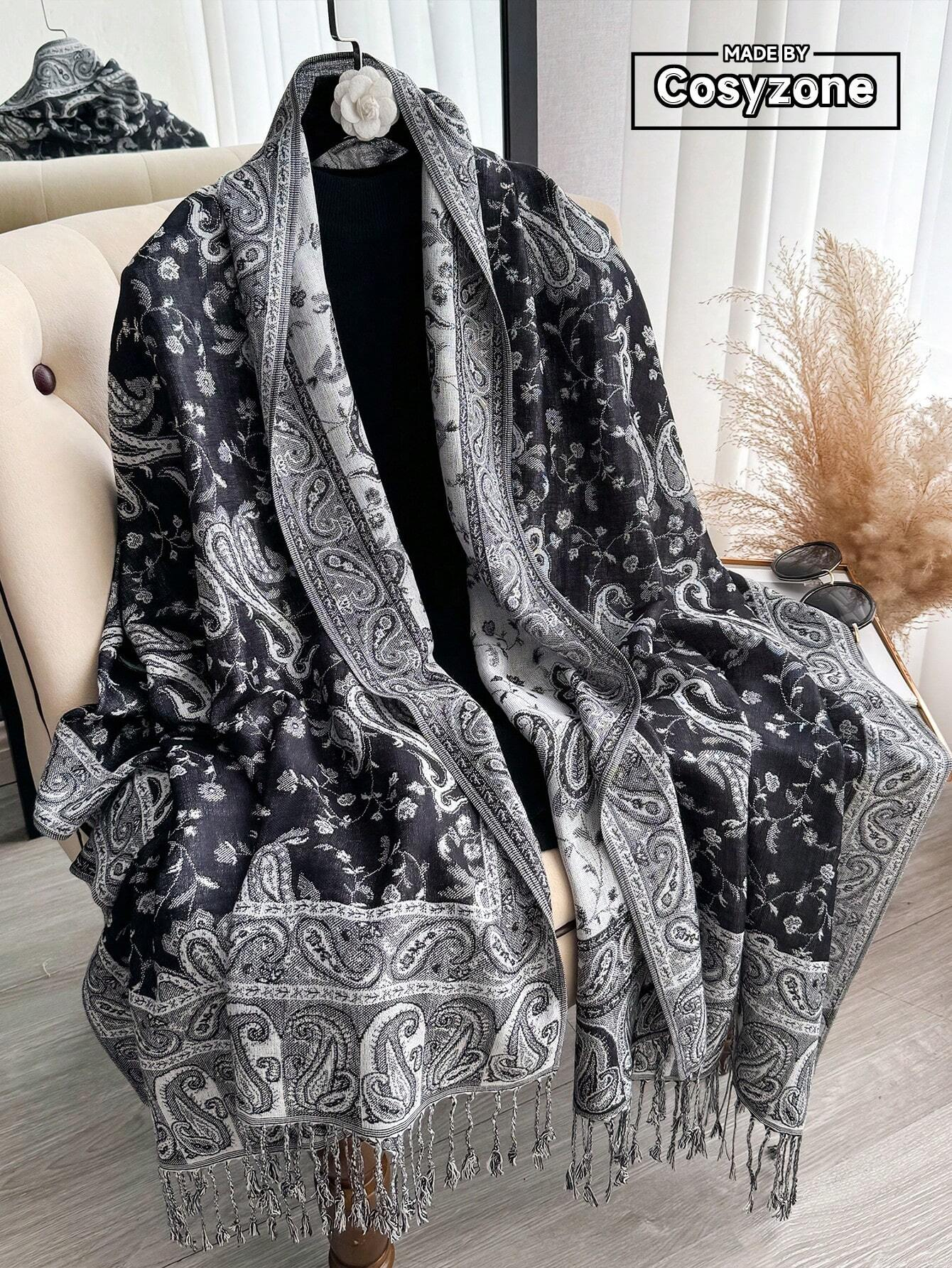 2025 nouveau Pashmina femmes écharpe bohême Paisley châle enveloppement Paisley Jacquard fleurs cachemire classique glands 70X190 cm