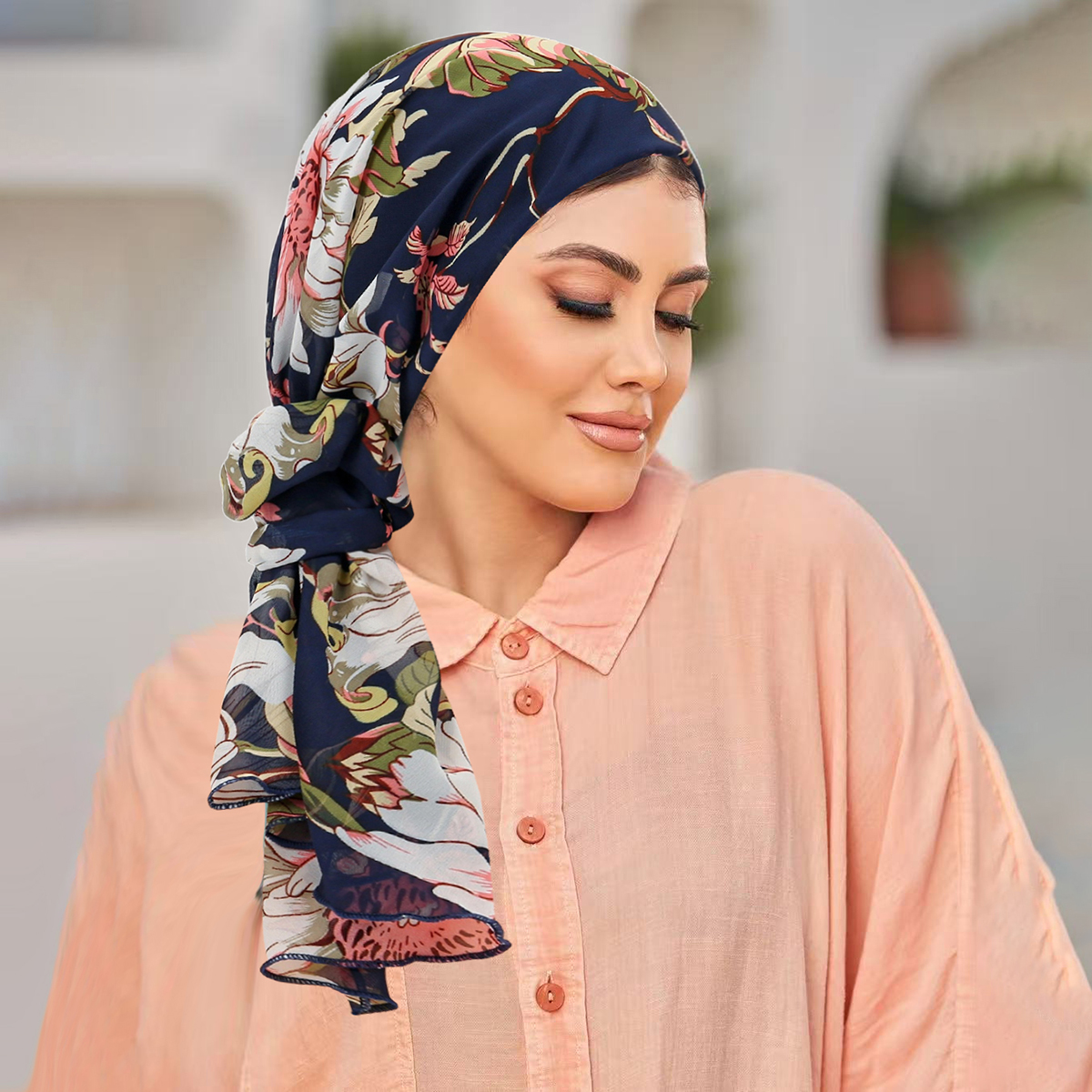 2 pièces/ensemble femmes imprimé fleuri cercle de cheveux combinaison ensemble foulard chapeau musulman Turban Hijab Cancer foulard chapeaux Bandana