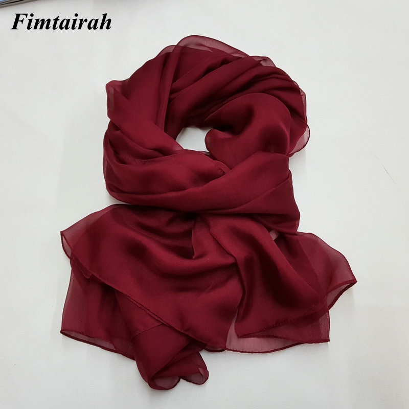 Fimtairah-Écharpe Snap100 Pure pour Femme, Châle Rond en Mousseline de Soie, Bandana de Plage Long, Couleur Unie, 180-110