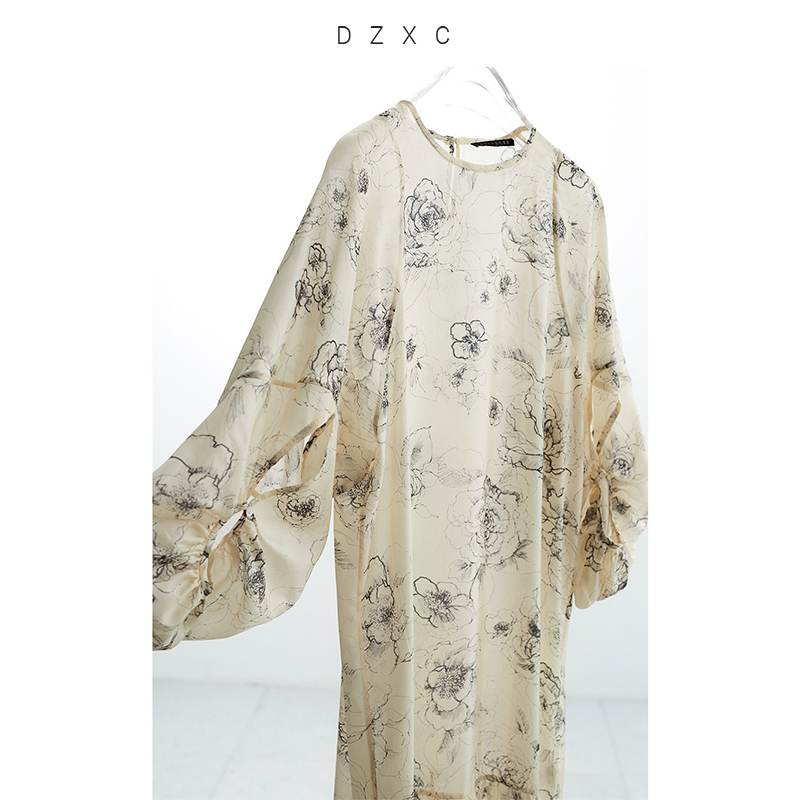 Jupe en soie~Robe en soie de mûrier, jupe longue à motif floral, vêtements d'été pour femmes