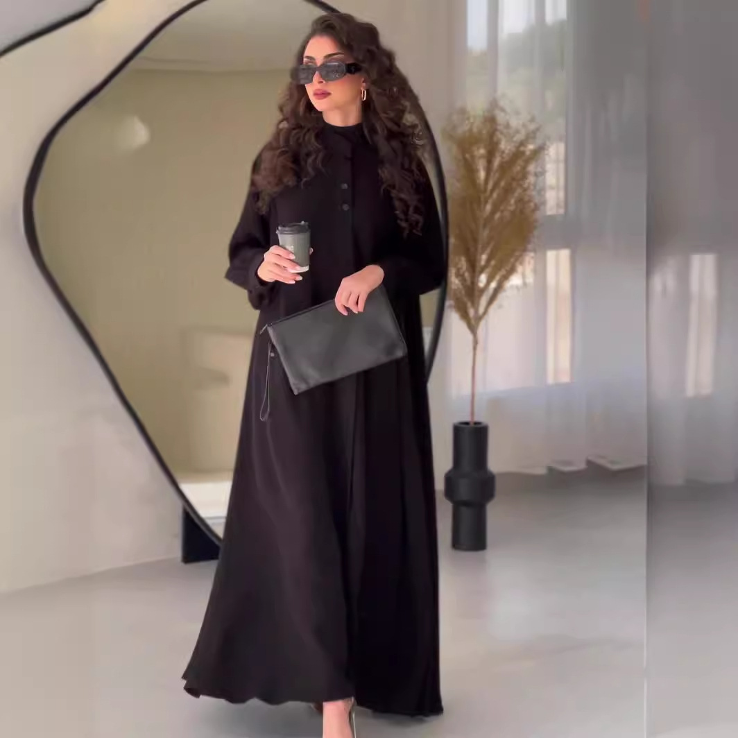 Abayas Longs pour Femmes, Kaftan de Rue Piedmont, Grande Taille, Décontracté, Solide, Document, Robe Musulmane, Éducative