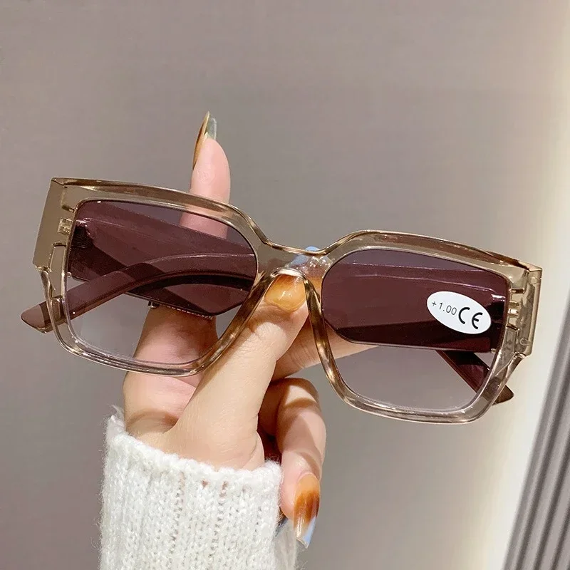 Lunettes de lecture à monture carrée pour femmes, nouvelle mode, monture surdimensionnée neutre, haute définition, Anti-lumière bleue, presbytie