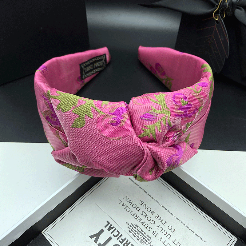 Serre-tête à barrettes pour femme, tendance et élégant, avec volume sur le dessus, accessoire de coiffure externe, bandeau de compression à bord large