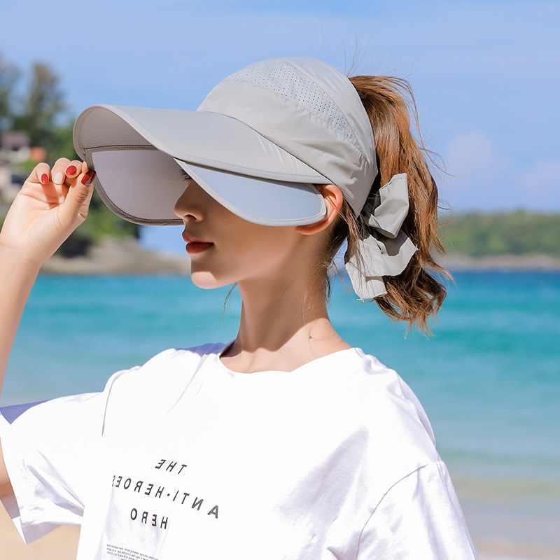 Chapeau de soleil d'été visière casquettes femme bord évolutif vide haut casquette de Baseball Protection UV plage pare-soleil chapeaux pour les femmes