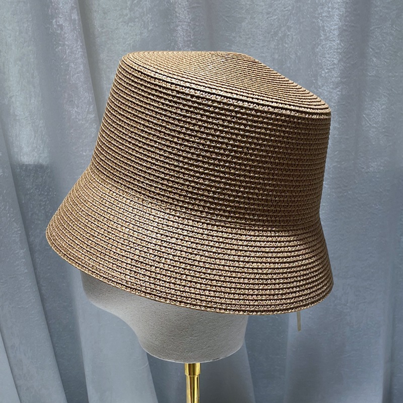 Chapeau de soleil en paille pour femmes, pliable, à large bord, de plage, plat, au crochet, E27