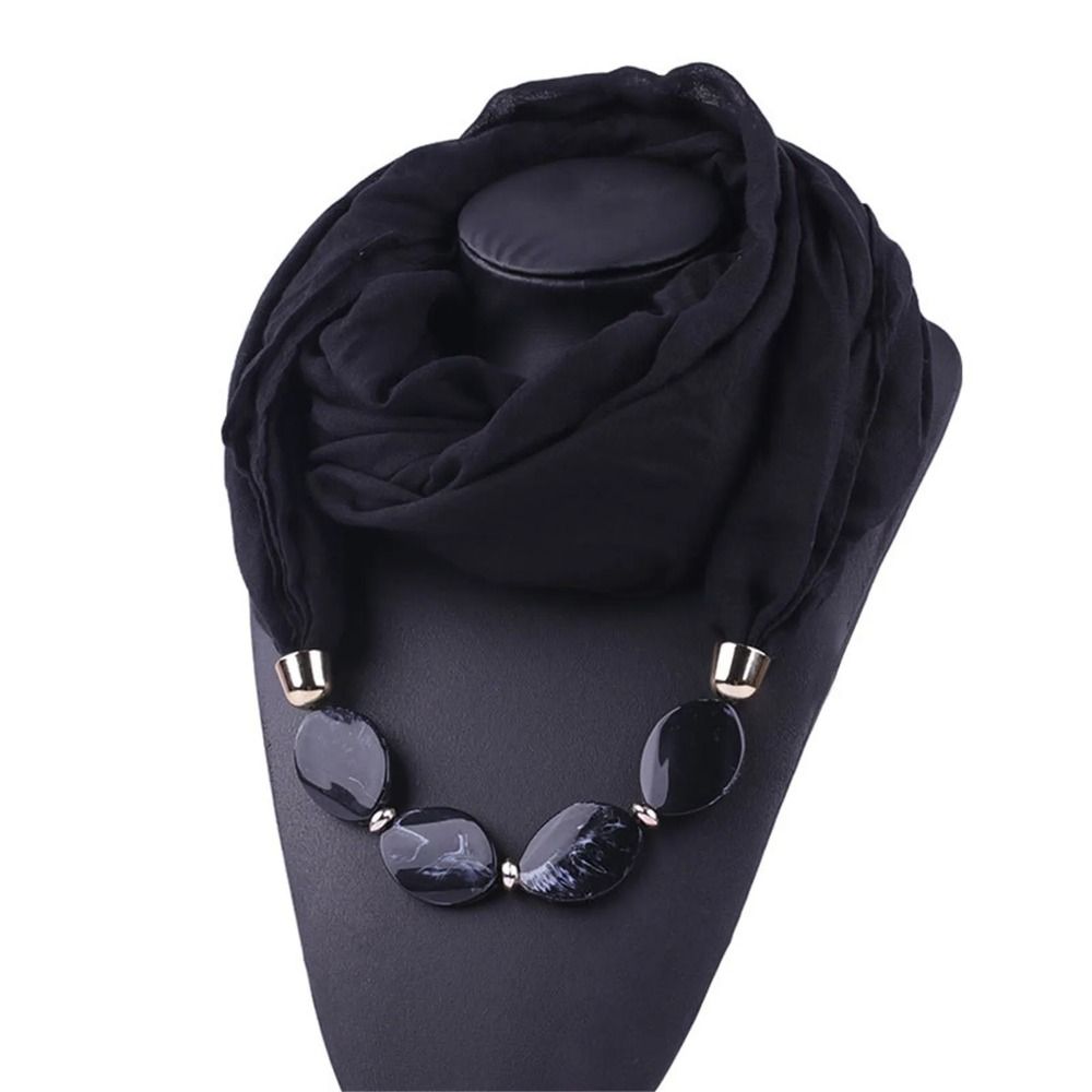 1 pièces nouveau ethnique femmes écharpe résine pendentif perlé écharpe coton lin foulards Costume perle décoration accessoires