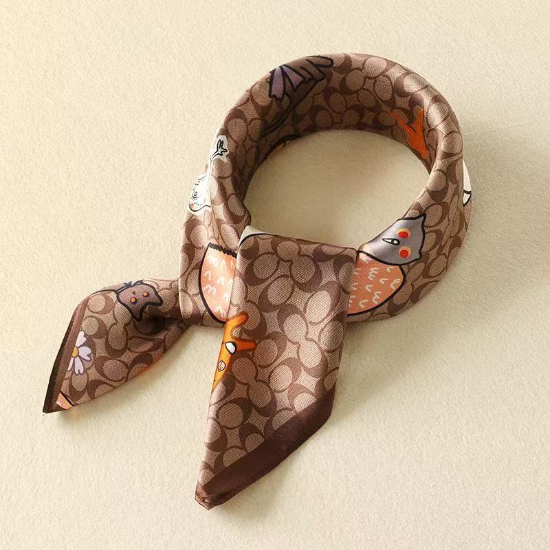 Nouveau Foulard Carré en Soie 70cm pour Femme, Imprimé de Luxe, en Satin Doux, Bandeau, Ruban pour Sac à Main, Hijab, Foulard de Cou, Bandeau pour Cheveux